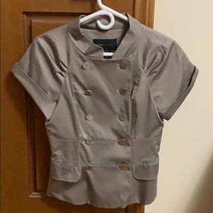 BCBG MAXAZRIA double breasted short sleeve blazer